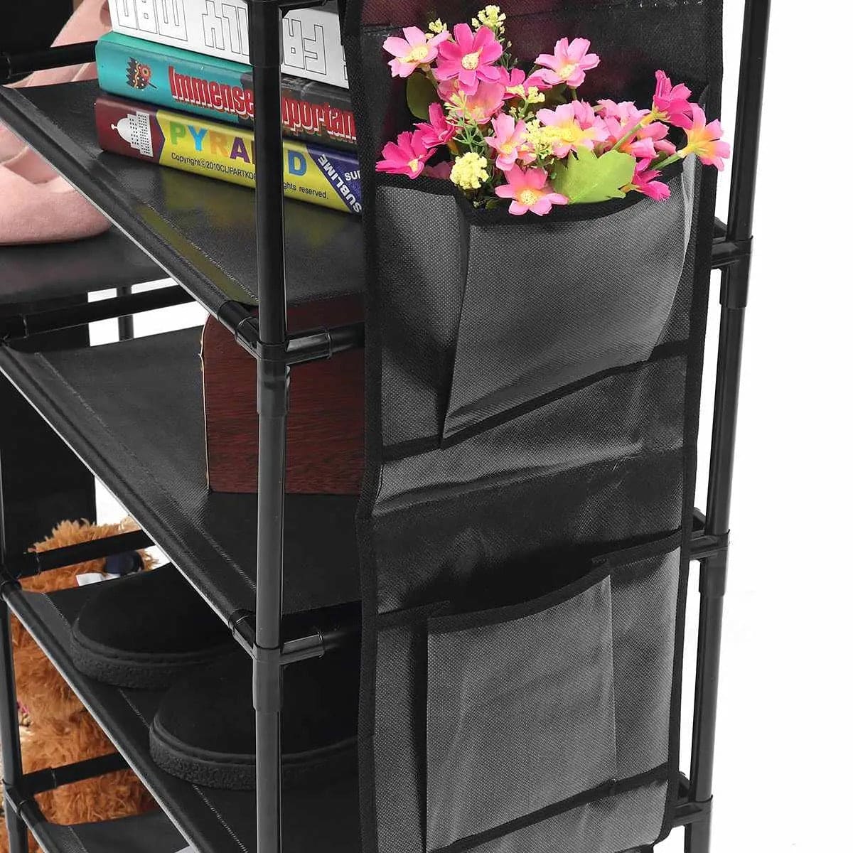 Multifunctional Storage Organizer, Standing Shoe Tower Racks, Cupboard Space Saving Shoe Stand, 7 Tier Shoe Rack for Entryway, Metal Shoe Organizer for Entryway Closet, Stackable Shoe Boots Storage Cabinet With Hooks Multifunctional Storage Organizer, Standing Shoe Tower Racks, Cupboard Space Saving Shoe Stand, 7 Tier Shoe Rack for Entryway, Metal Shoe Organizer for Entryway Closet, Stackable Shoe Boots Storage Cabinet With Hooks